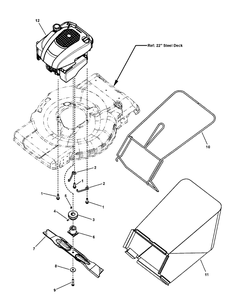 Group, Engine, Blade And Grass Bag Group Diagram and Parts List for 7800667-LP7800667-JM36 2010 Briggs and Stratton Lawn Mower